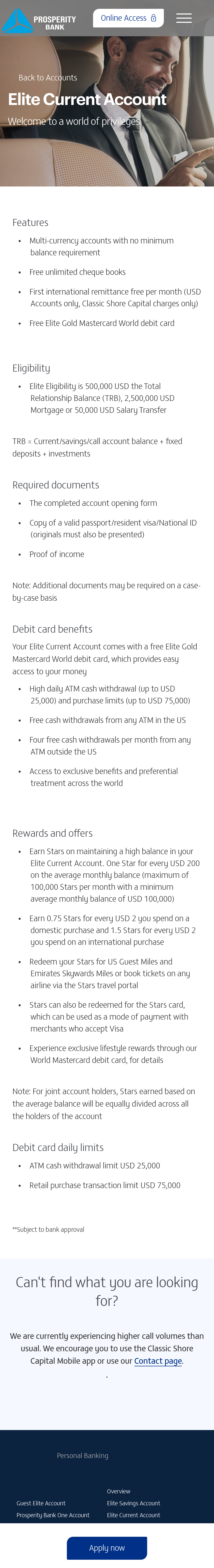 Elite Current Account