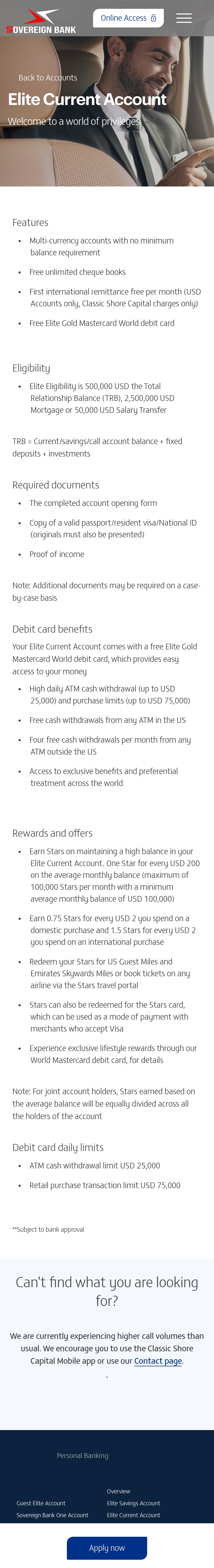 Elite Current Account