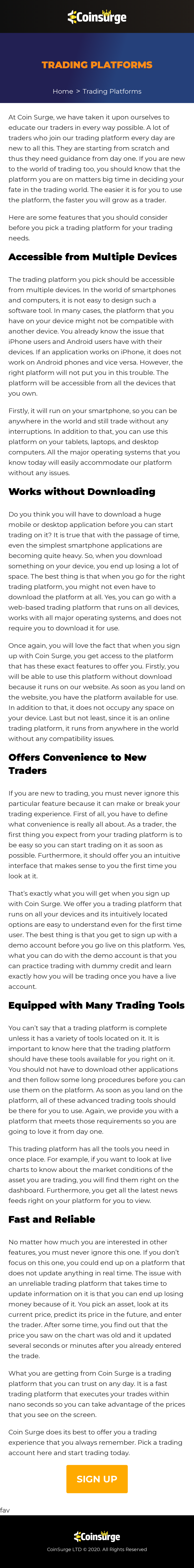 Trading platforms