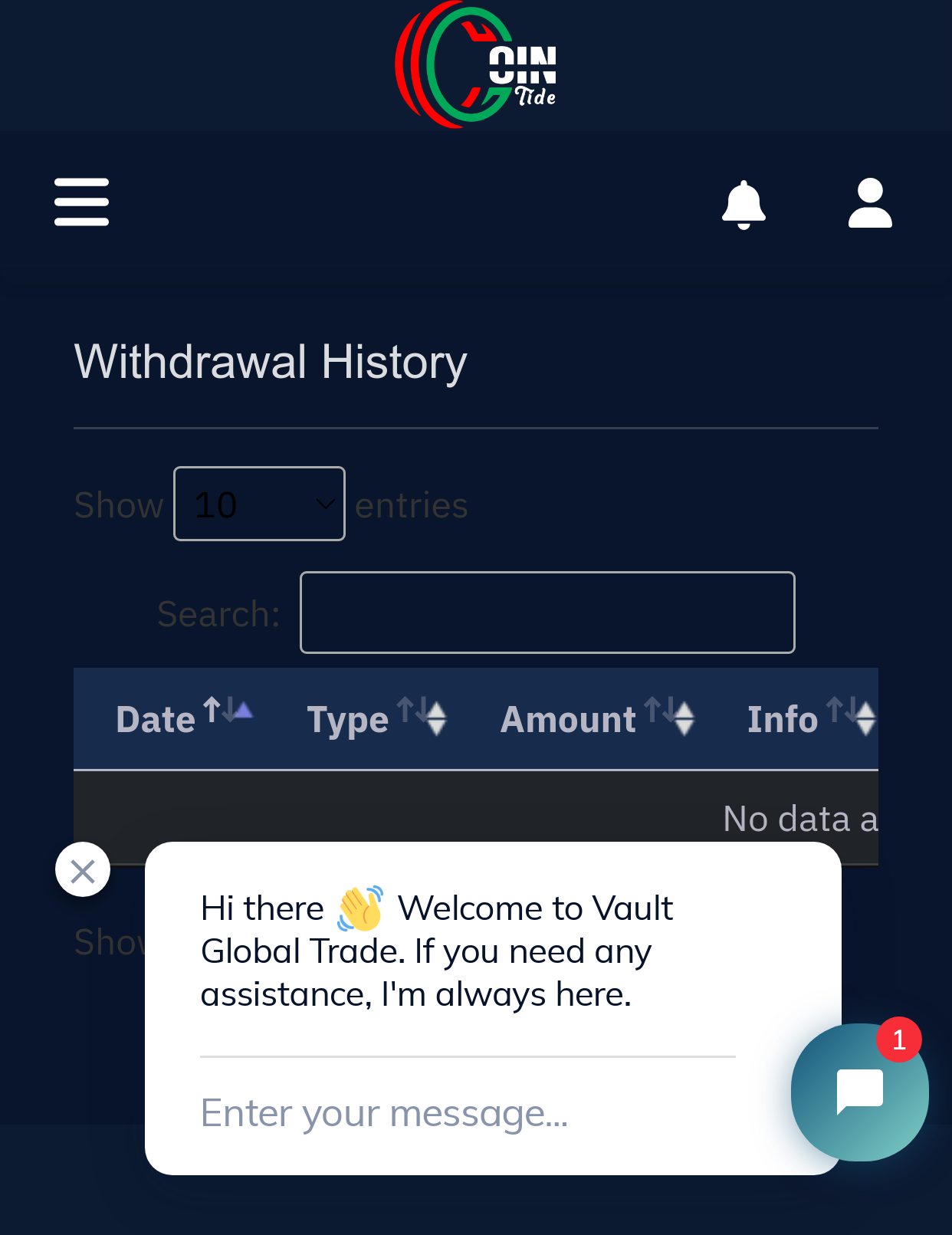 Withdrawal History 