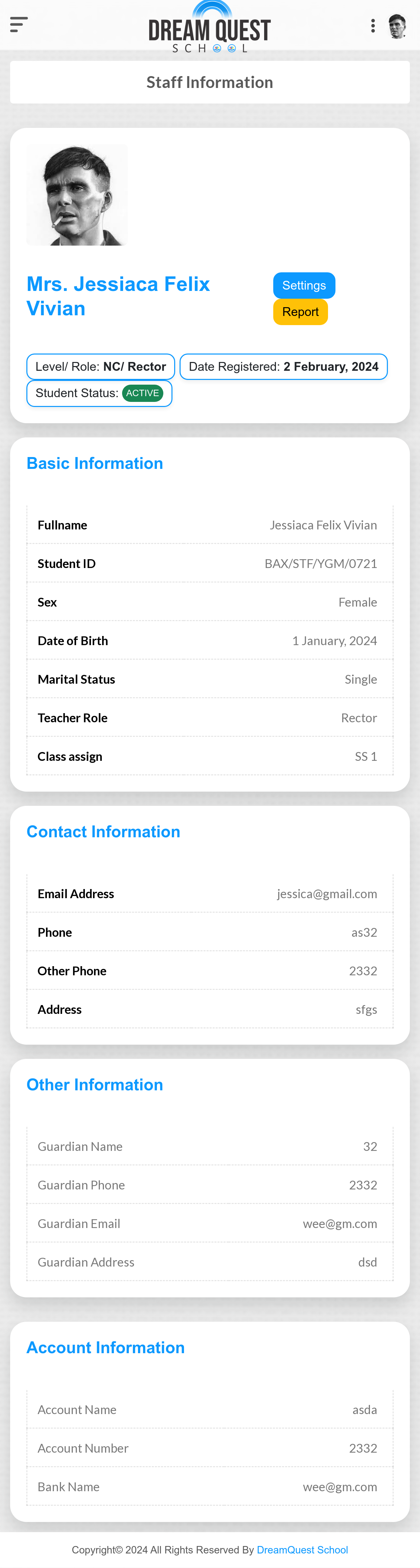 Staff-Information Card 