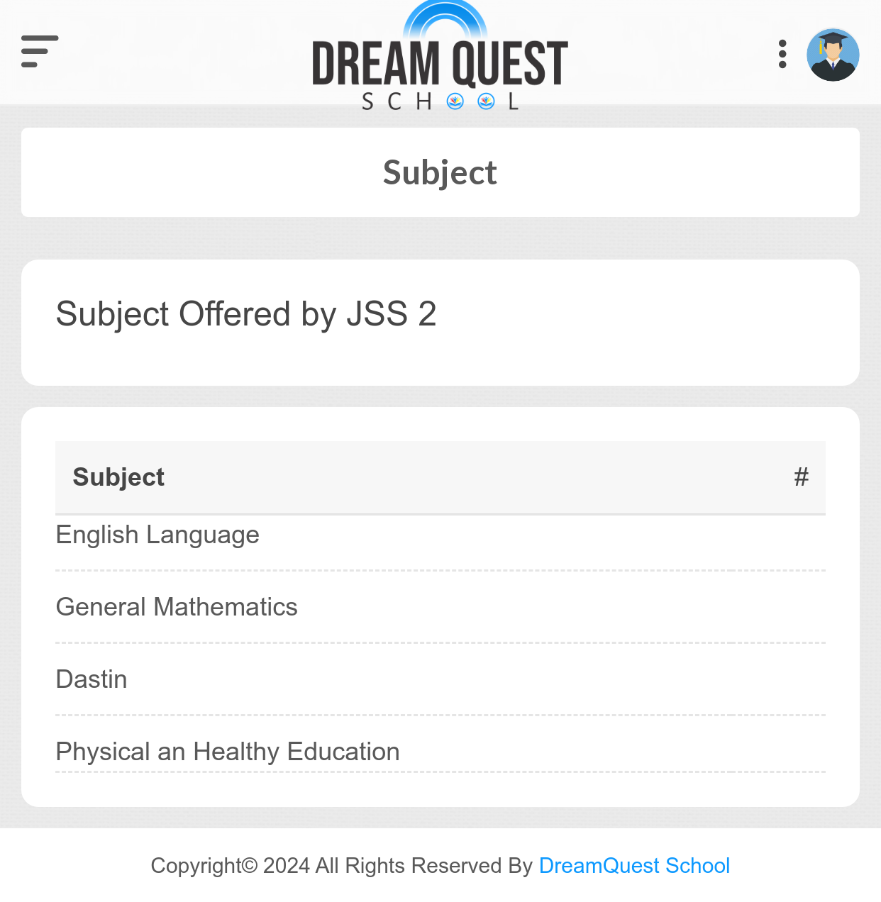 Student-Subjected Offered 