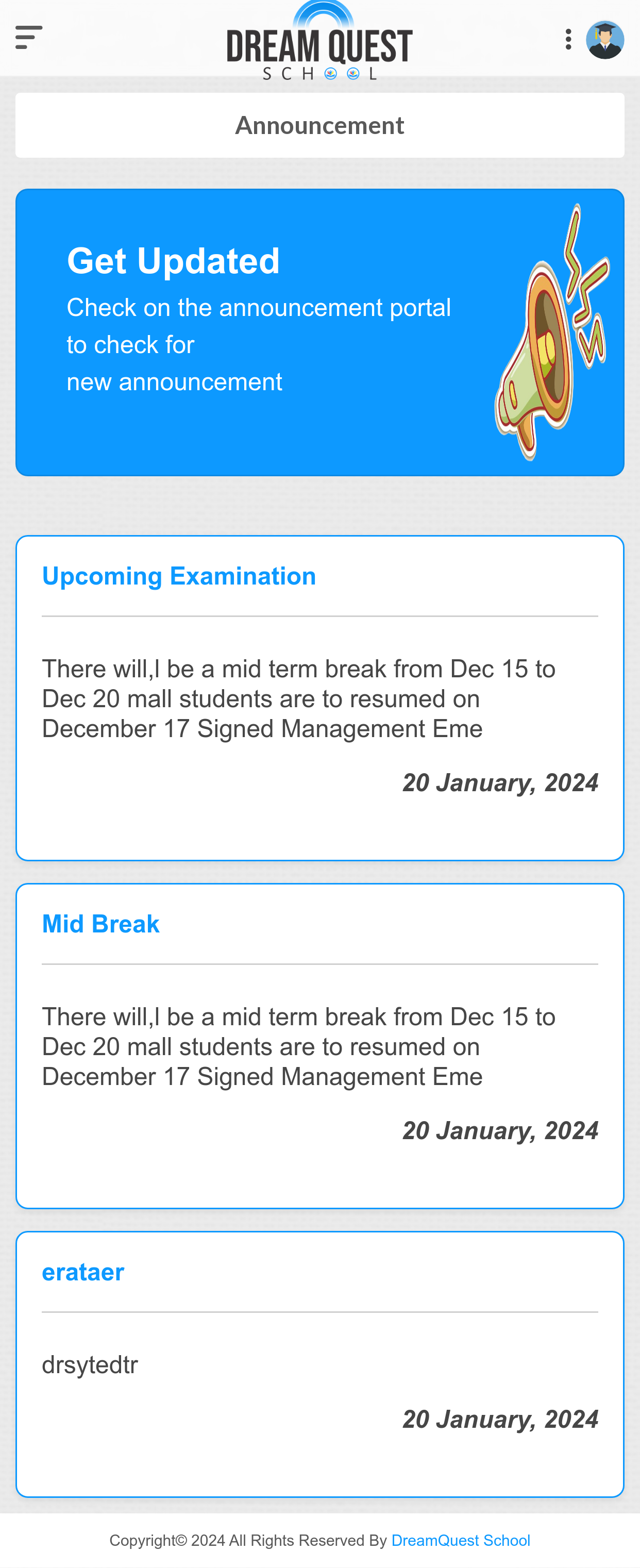 Student-View Announcements 