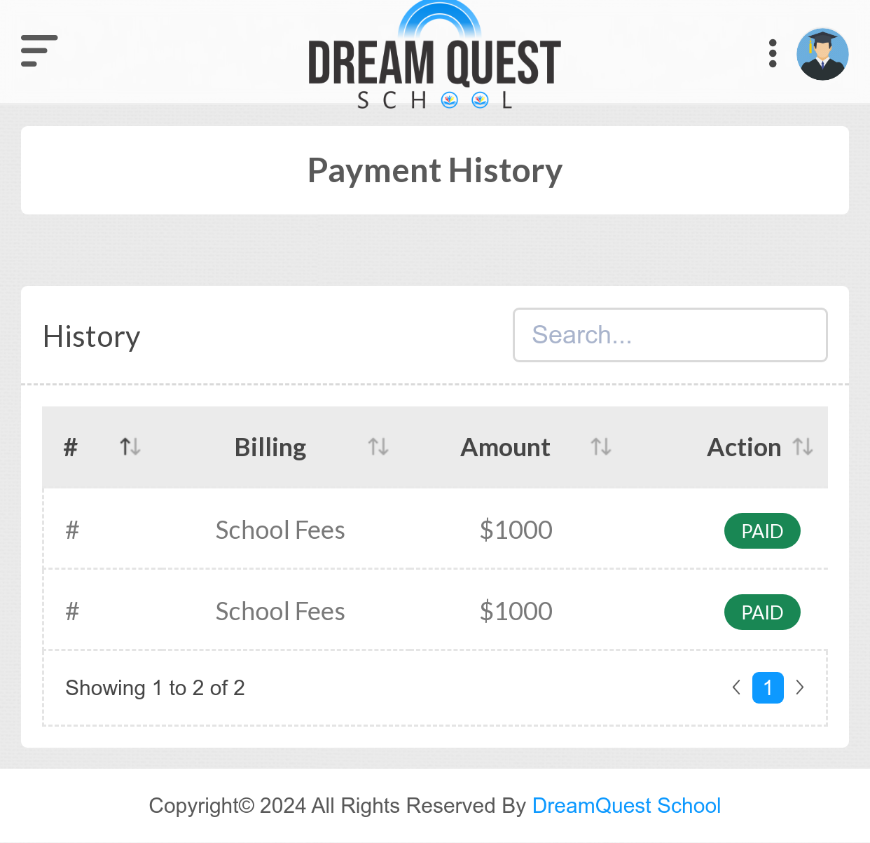 Student-Payment History  