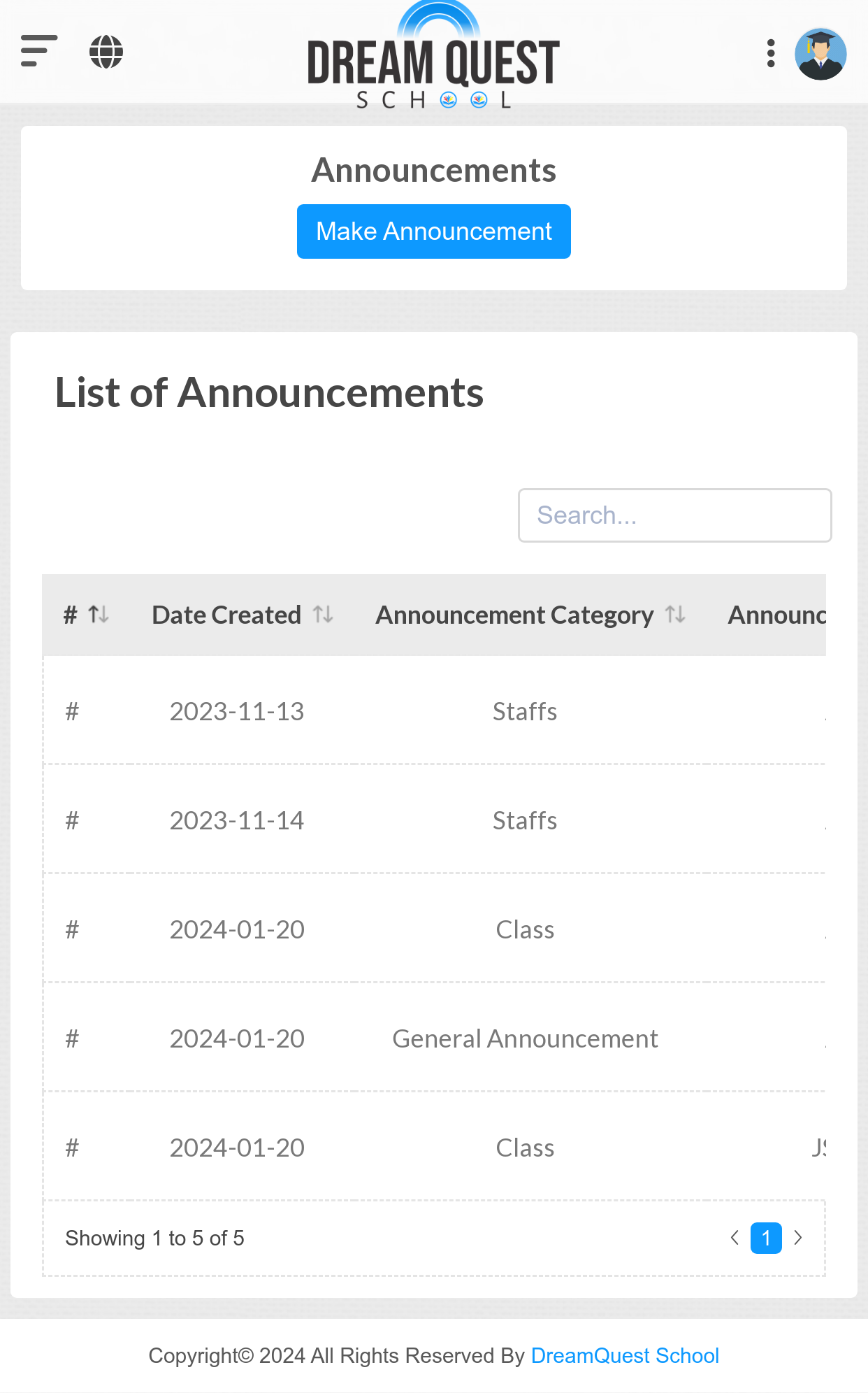 Management Announcement   