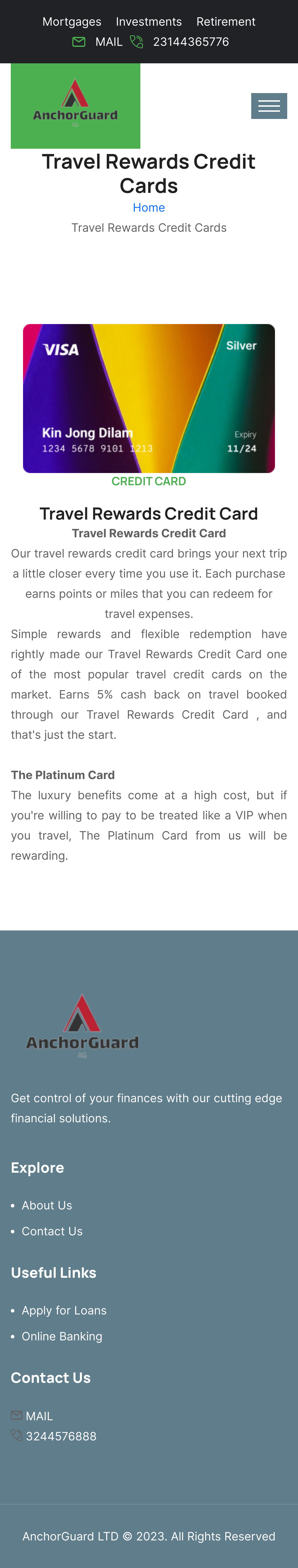 Travel Rewards Credit Card 