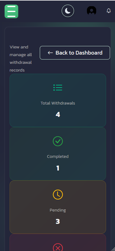 Withdrawal history